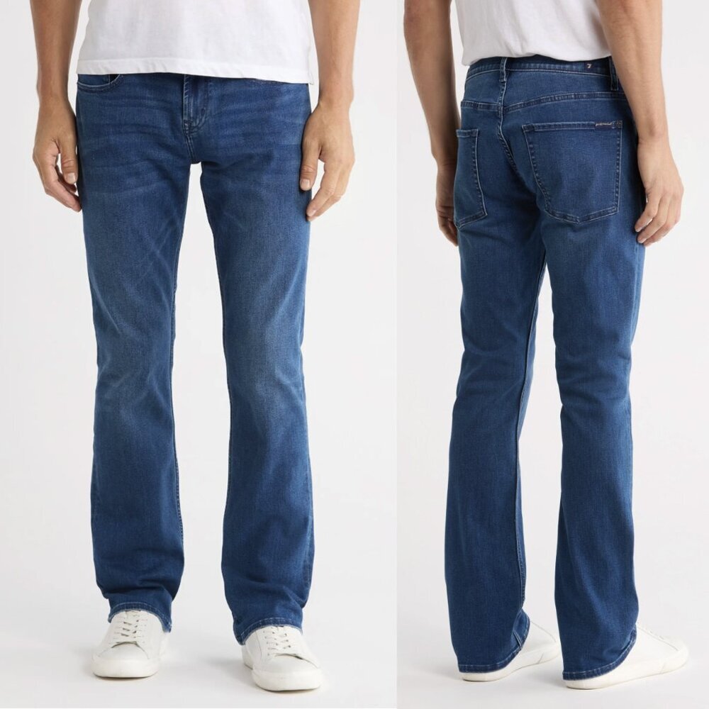 7 For All Mankind Men’s Brett Modern Bootcut Luxe Performance Denim, Med Blue 32
